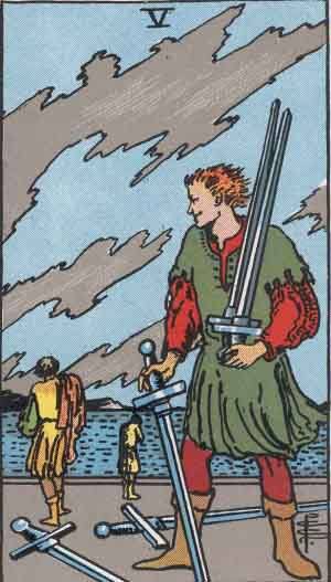 Tarot card - The Five of Swords